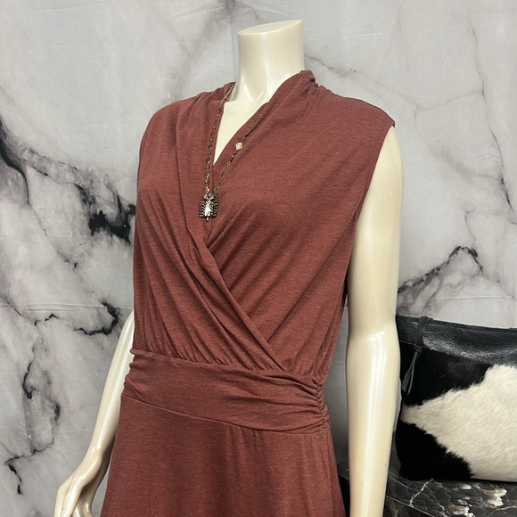 Prana Corissa dress rust brown mid length - Picture 2 of 6